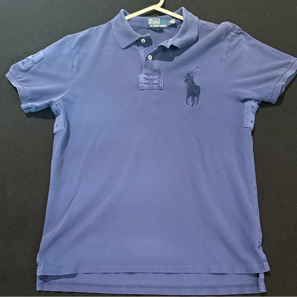 Polo Ralph Lauren Big Pony Blue‎ Logo Short Sleeve Mens Size Large